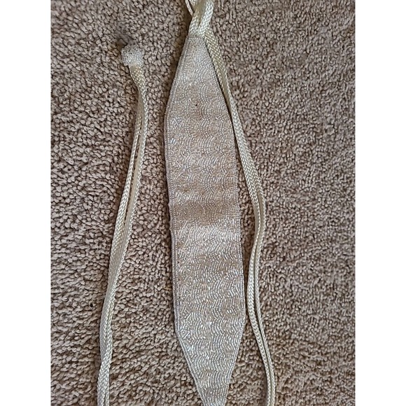 Christian DIOR CEINTURES  vintage hand beaded cream bridal cumberbund BELT SZ XS - Picture 9 of 13